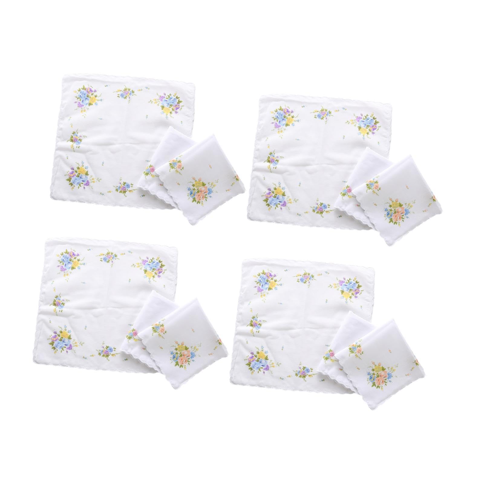 12X Ladies Handkerchiefs Hanky Set Classic Kerchief 30Cmx30Cm Pocket Squares | Vintage | Vintage Accessories | Handkerchiefs-image-8