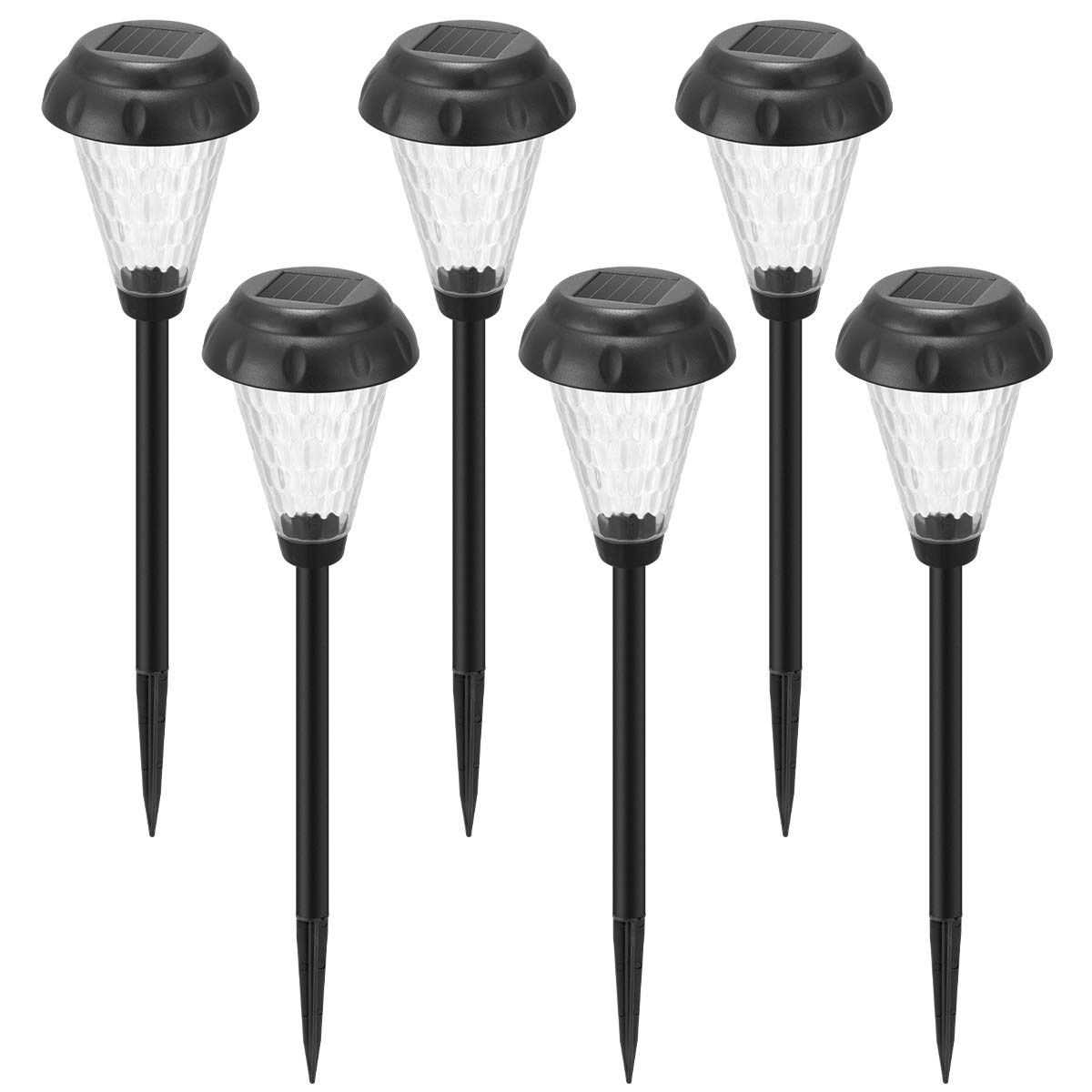 Solar Lights Outdoor, 6 Pack Solar Pathway Lights Waterproof, LED