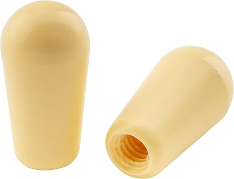 Musiclily Pro Metric Thread Plastic Guitar 3 Way Toggle Switch Tips LP Pickup Selector Switch Caps Switch Knobs for Import Epiphone Les Paul Style Electric Guitar, Cream Set of 2