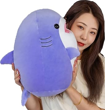 44cm Soft Purple Shark Plush Hugging Pillow Cute Stuffed Animal Plushies Shark Doll Toy Kids Stuffed Animals Plush Toys for Birthday, Valentine