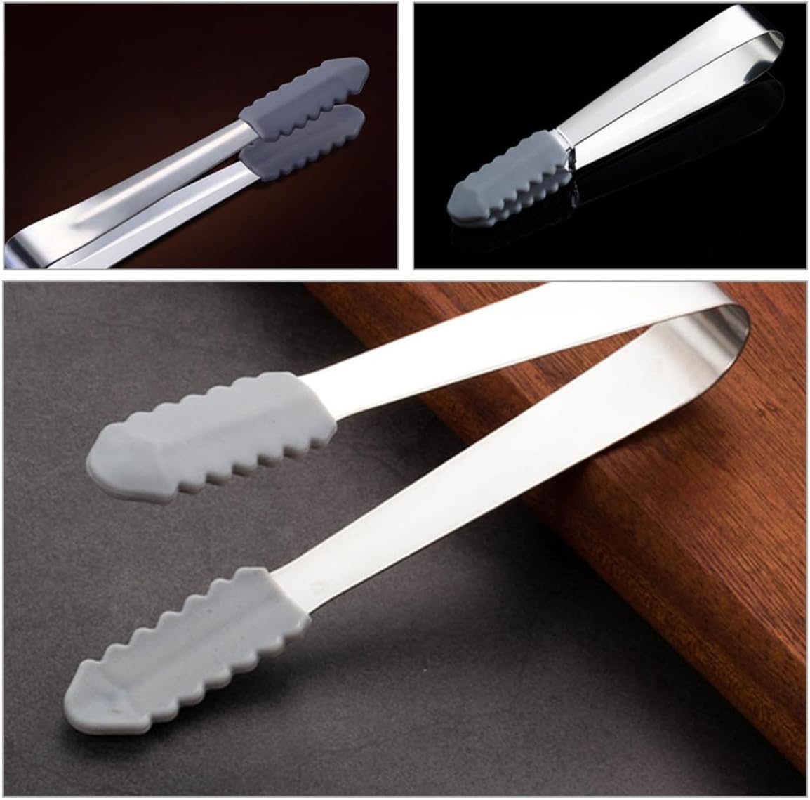 Stainless Steel Ice Tongs Compact and 2pcs, for Sugar Cubes Ice Cubes