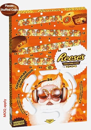 Reese’s Pieces Gravity 2021 Advent Calendar (249g) - 2021 Exclusive Reese's Advent Calendar -Interactive advent calendar with stuffed miniature peanut butter cups of Reese's chocolate