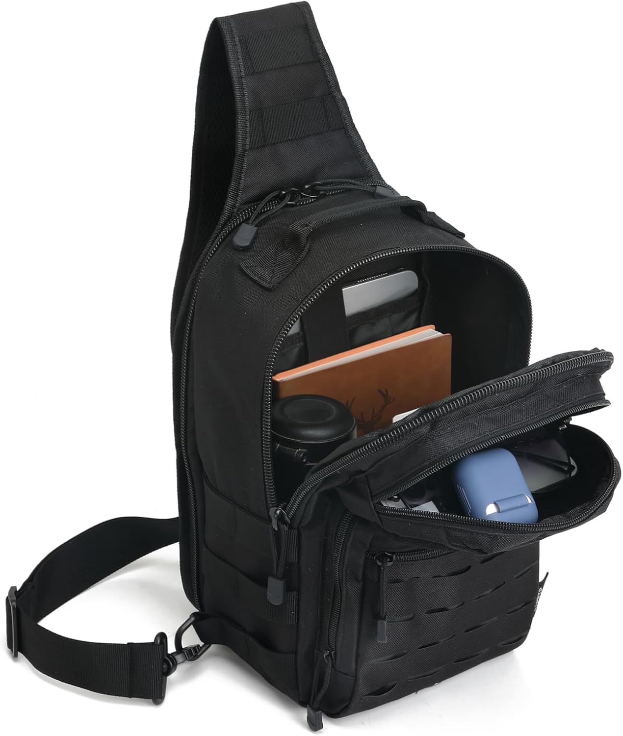 Tactical Sling Backpack for Men Crossbody Chest Bag Small Military Shoulder Backpack for Hiking Travel Cycling