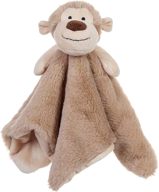 Apricot Lamb Stuffed Animals Monkey Security Blanket Infant Nursery Character Blanket Luxury Snuggler Plush Baby Lovey(Monkey, 13 Inches)