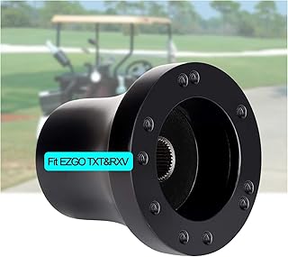Golf Cart Steering Wheel Fit for EZGO RXV & TXT, Club Car DS, Club Car Precedent, Yamaha, Most Golf Cart (A EZGO TXT&RXV Adapter - Black)