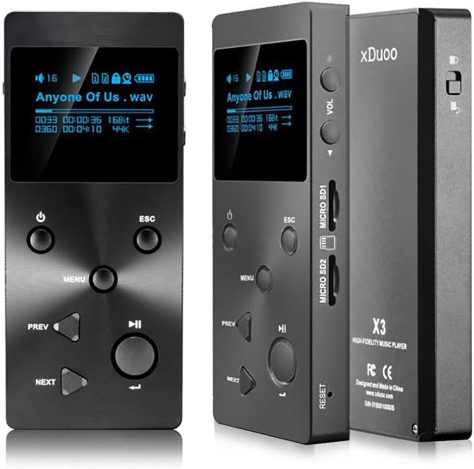 MP3 Player,Ounice XDUOO X3 HIFI MP3 Music Player Lossless Music Player with HD OLED Screen(Black)