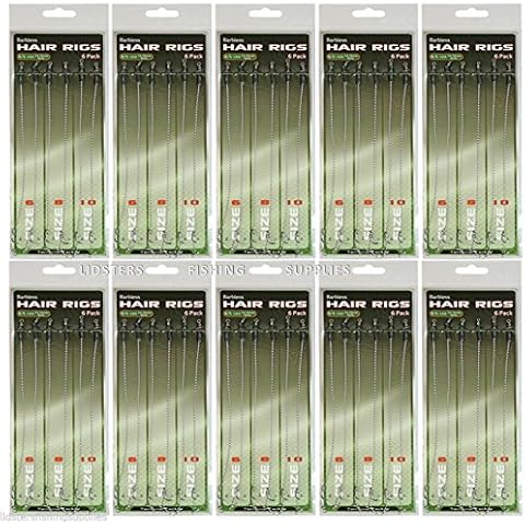 60 X Hair Rigs 12lb Braid Barbless Size 6 8 10 Carp Fishing Wholesale Cover