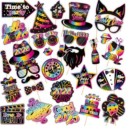 30 pezzi Accessori per foto di Capodanno, 2026 accessori per foto...