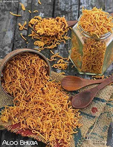 Namkeen Aloo Bhujiya | Casero Aalu ki Bhujhiya Sev | Sabroso paquete Kurkure Aaloo Bhujia (250 gramo)||Aloo Bhujiya Indian Namkeen Toasted Snacks
