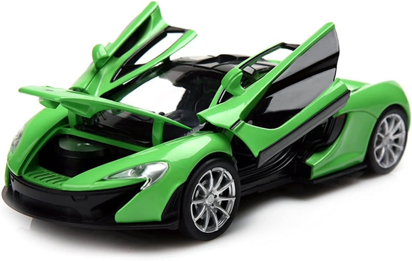 Kit Juguetes Coches Metal Resistente para McLaren P1 GTR 1:32 Simulación Finale Aleación Sonido Y Luz Pull Back Racing Modelo Colección Regalos Maravilloso Regalo (Color : Verde)