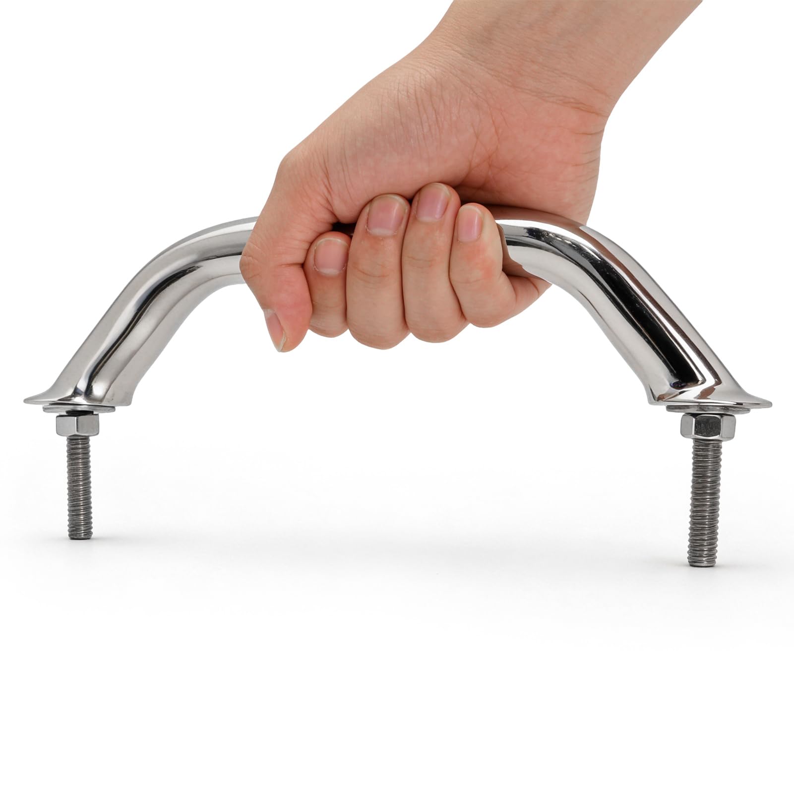 Boat Grab Handle, Marine Boat Handle Door Grab Bar Handrail Oval Stainless Steel Rail Grip Universal Locking Pull Ring Hand Rail Oval Hatch Deck Handrail for Marine Yacht RV Bathroom (230mm)