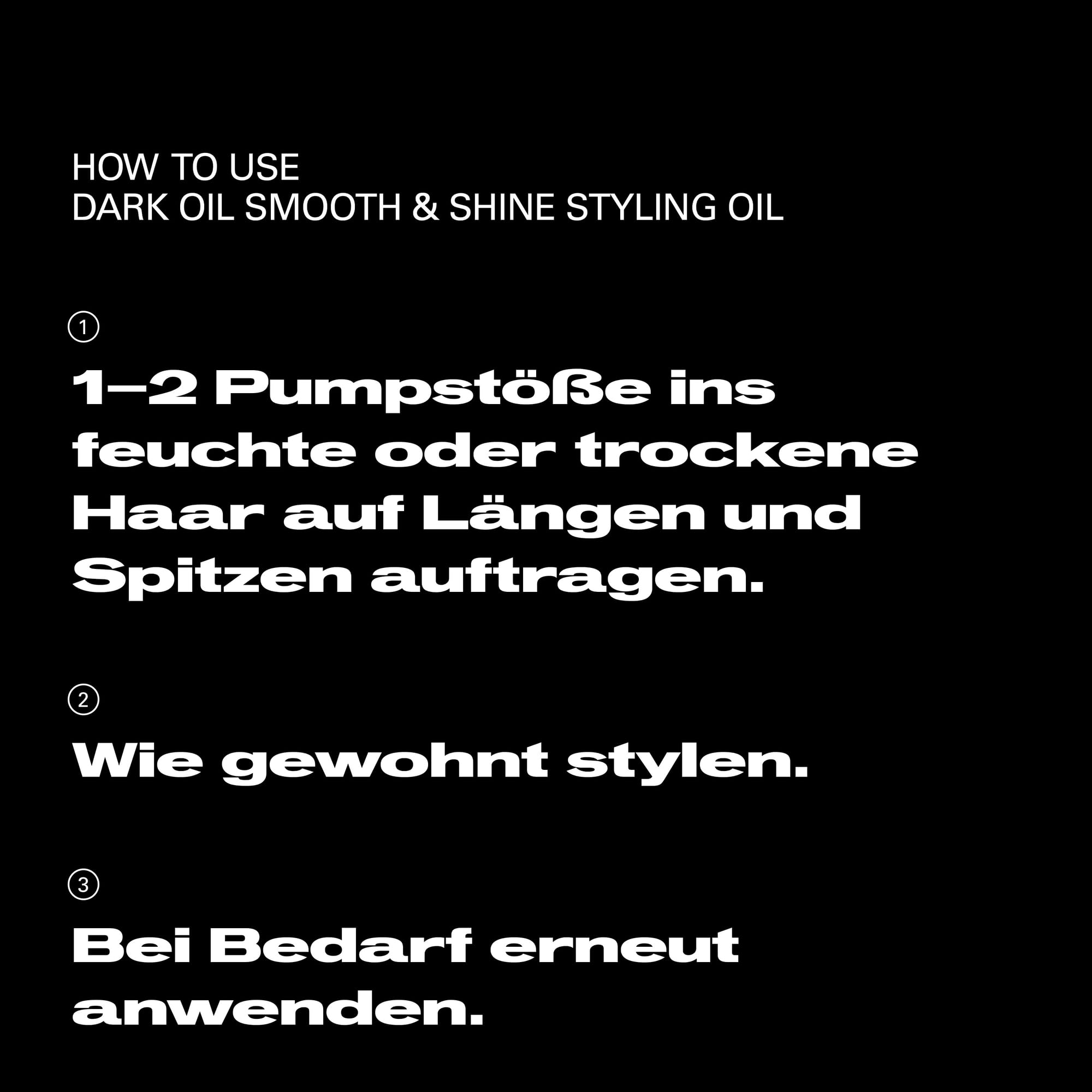 Sebastian Professional Dark Oil Smooth and Shine Styling Oil – Leichtes Haaröl mit Arganöl für geschmeidiges, glänzendes & frizzfreies Haar