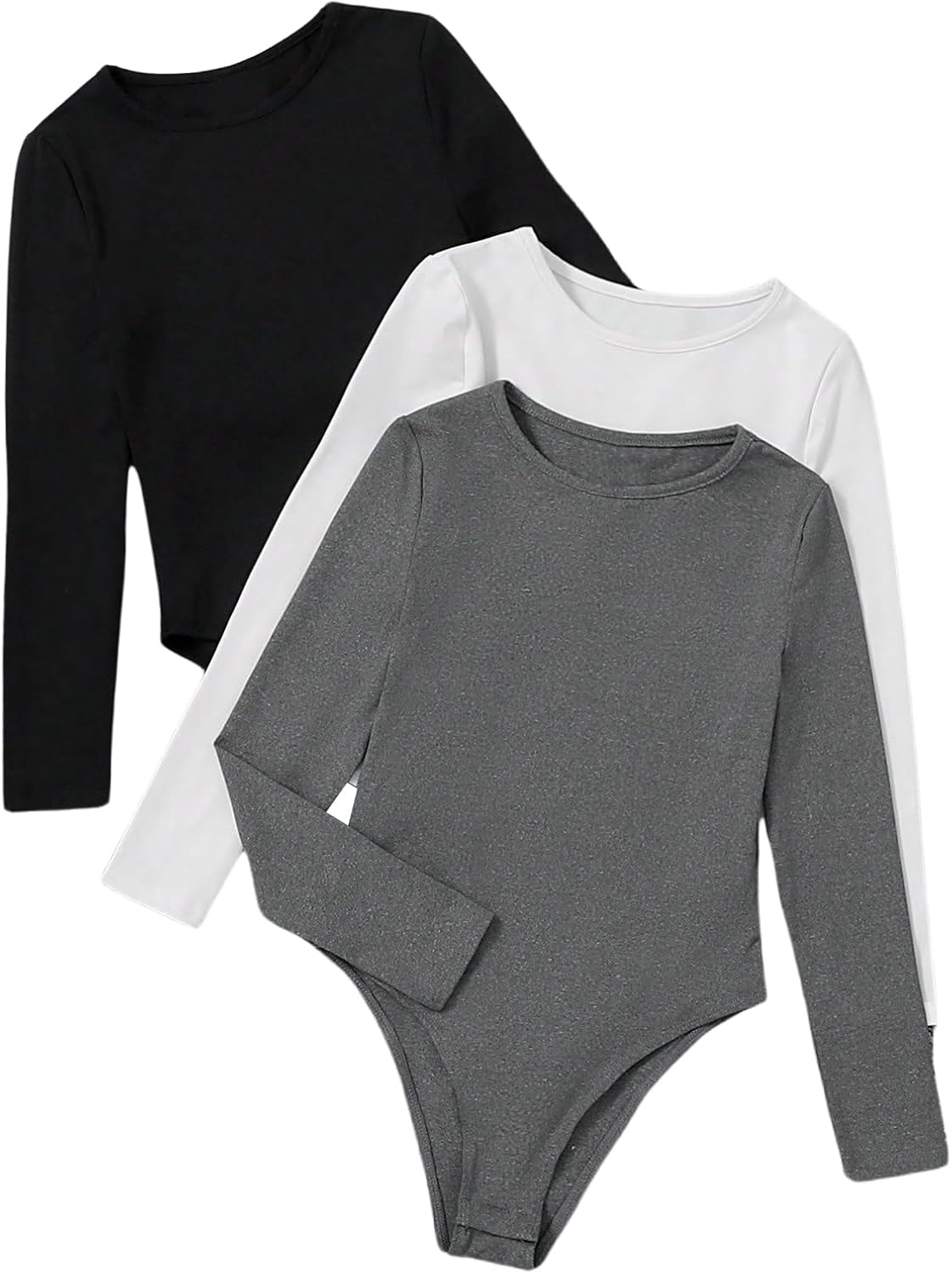 RoseSeek Girl's Long Sleeve T Shirt Bodysuit Tops Crew Neck Romper Jumpsuit Leotard for Girls Fall Tops