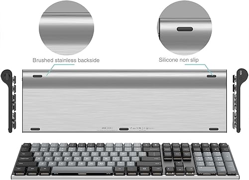 Miniatura 6 de Arteck Teclado mecánico de rendimiento inalámbrico USB de 2.4 G, interruptores marrón silenciosos, acero inoxidable de perfil bajo para