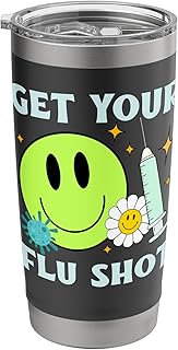 Get Your Flu Shot Retro Syringe medical nursing flu season Stainless Steel Insulated Tumbler