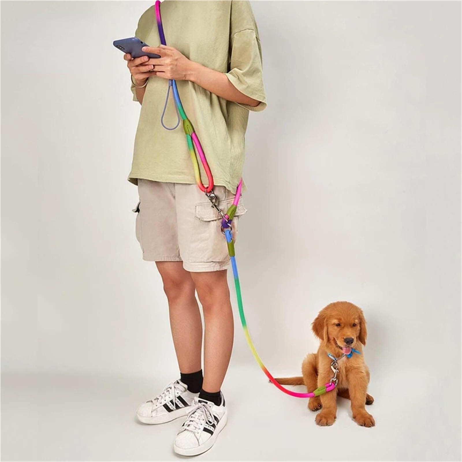 Correa Perro para Correr Cadena de tracción de Nailon for Perros pequeños y Grandes.(Black)