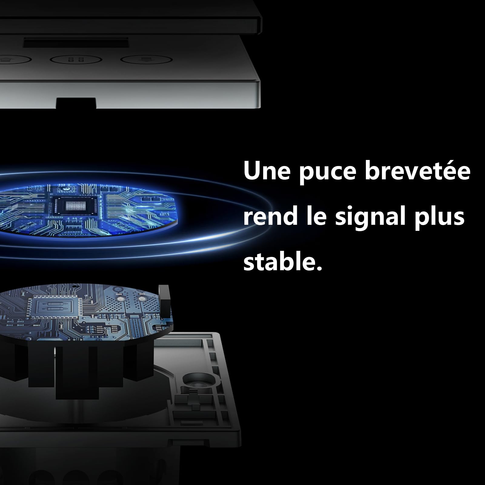Interrupteur Volet Roulant Connecté, 80 * 80 mm Interrupteur Tactile de Stores Compatible avec Alexa/Google Home, Équipé un Écran LCD en Pourcentage Contôle à Distance (Fil Neutre Requis)