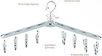 Vista 3 de Perchas plegables de viaje para camisas, calcetines y ropa con clips, pantalones cortos de plástico plegables, faldas y pantalones, perchas