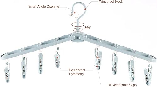 Miniatura 3 de Perchas plegables de viaje para camisas, calcetines y ropa con clips, pantalones cortos de plástico plegables, faldas y pantalones, perchas para