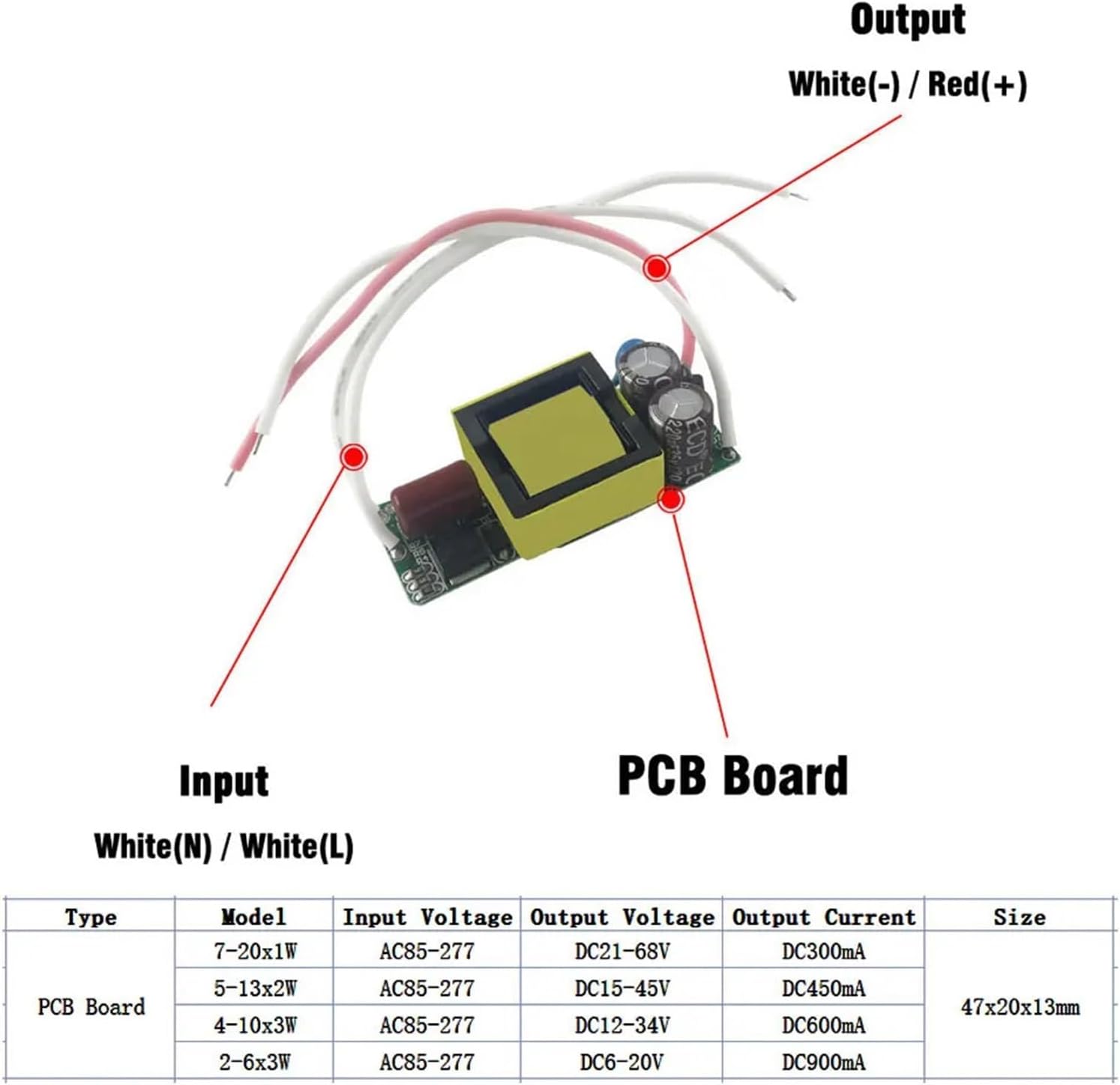 LED Power 12W 15W 18W 20W Lamp Driver 300mA 450mA 600mA 900mA Flicker Free Lighting Transformer for DIY LED Lamp Beads(12-34V 600mA)