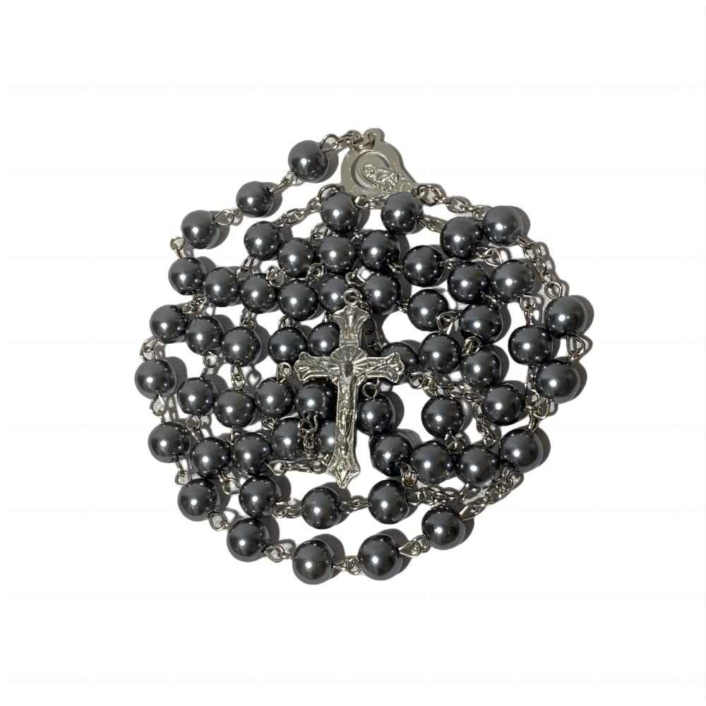 FLAFARY First Communion Rosary Set for Girls and Boys Catholic Beads for Men Women and Kids in Transparent Bag