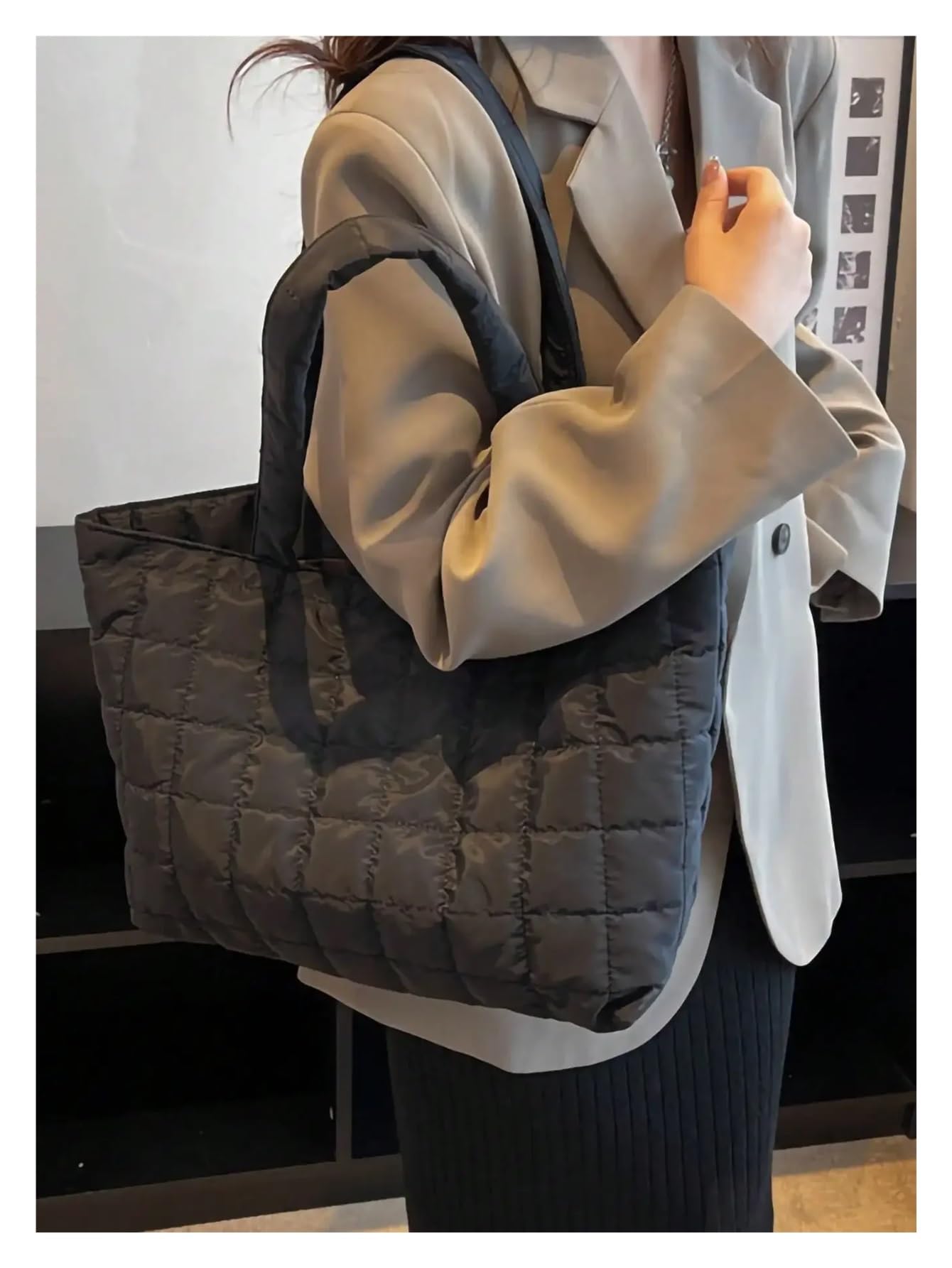 Bolso Grande Mujer Bolso de mano acolchado multifuncional gran capacidad for invierno, adecuado para