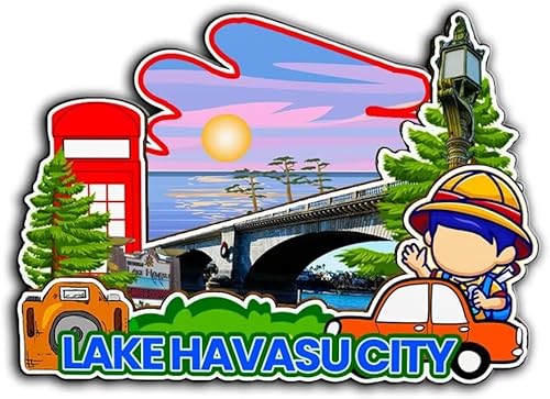 Lake Havasu City Arizona USA Imán para nevera de madera 3D Monumentos de viaje coleccionables, recuerdos decorativos hechos a mano -3540