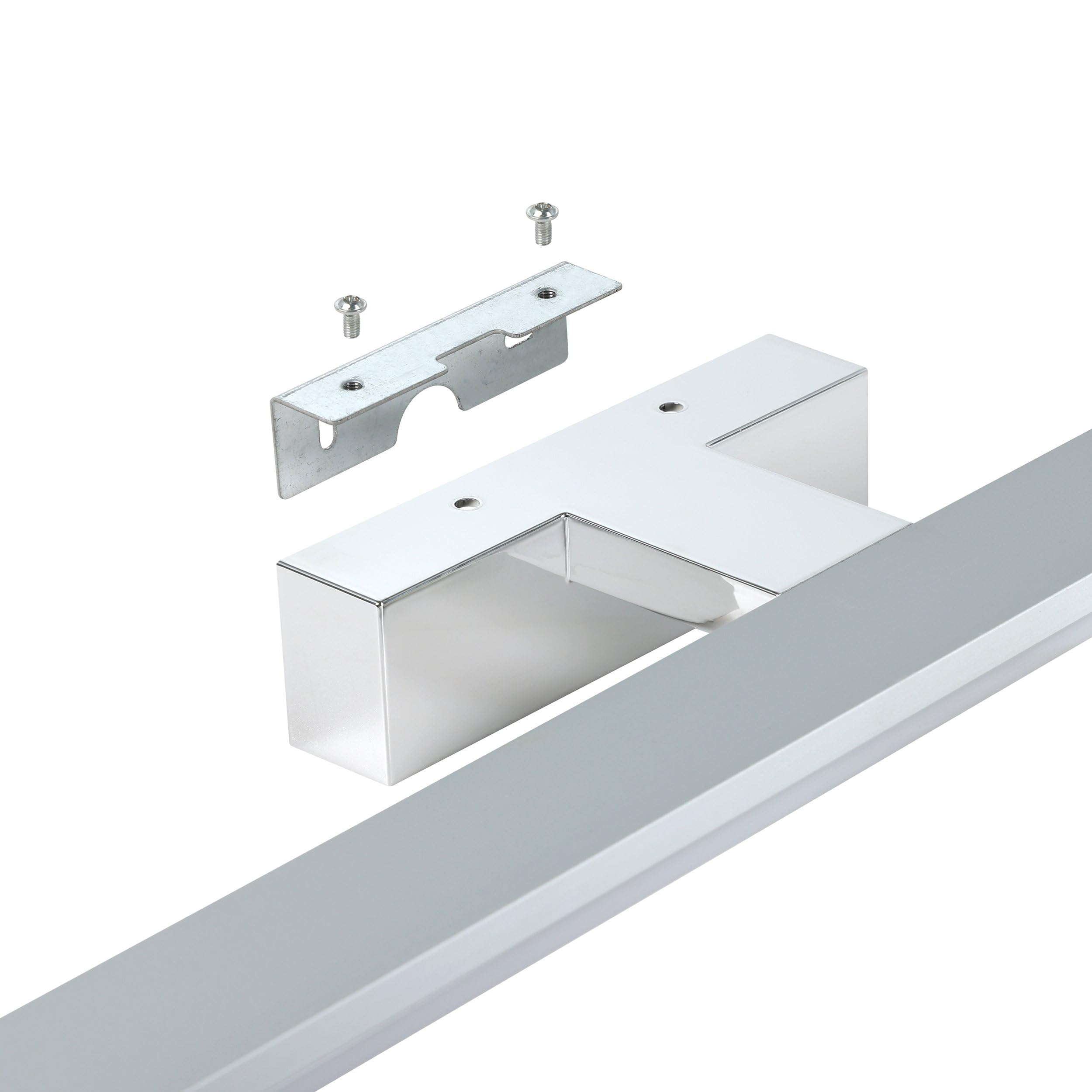 EGLO LED spiegel verlichting Pandella 2, 1-lichts badkamer lamp met clip, badkamerlamp van aluminium en kunststof in zwart en wit, IP44 badkamerverlichting neutraal wit, L 60 cm