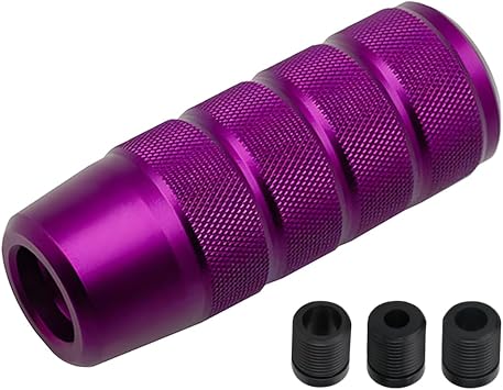 Osilly 95mm/3.74″ Car Shifter Knob, Aluminum Weighted Automotive Gear Shift Manual knobs Lever with 3 Threaded Adapters M8 M10 M12 x 1.25, Universal for Manual Transmission Vehicle (Purple)