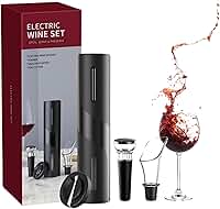 AMOREJA KIT Abridor de Vinho Elétrico, Aerador, Cortador de Lacres e Rolha de Borracha.