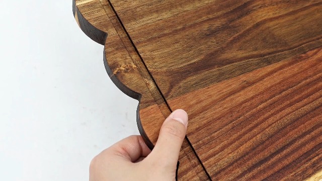 Tabla de cortar cuadrada de madera de acacia con mango 51x38x2 cm miniatura 7