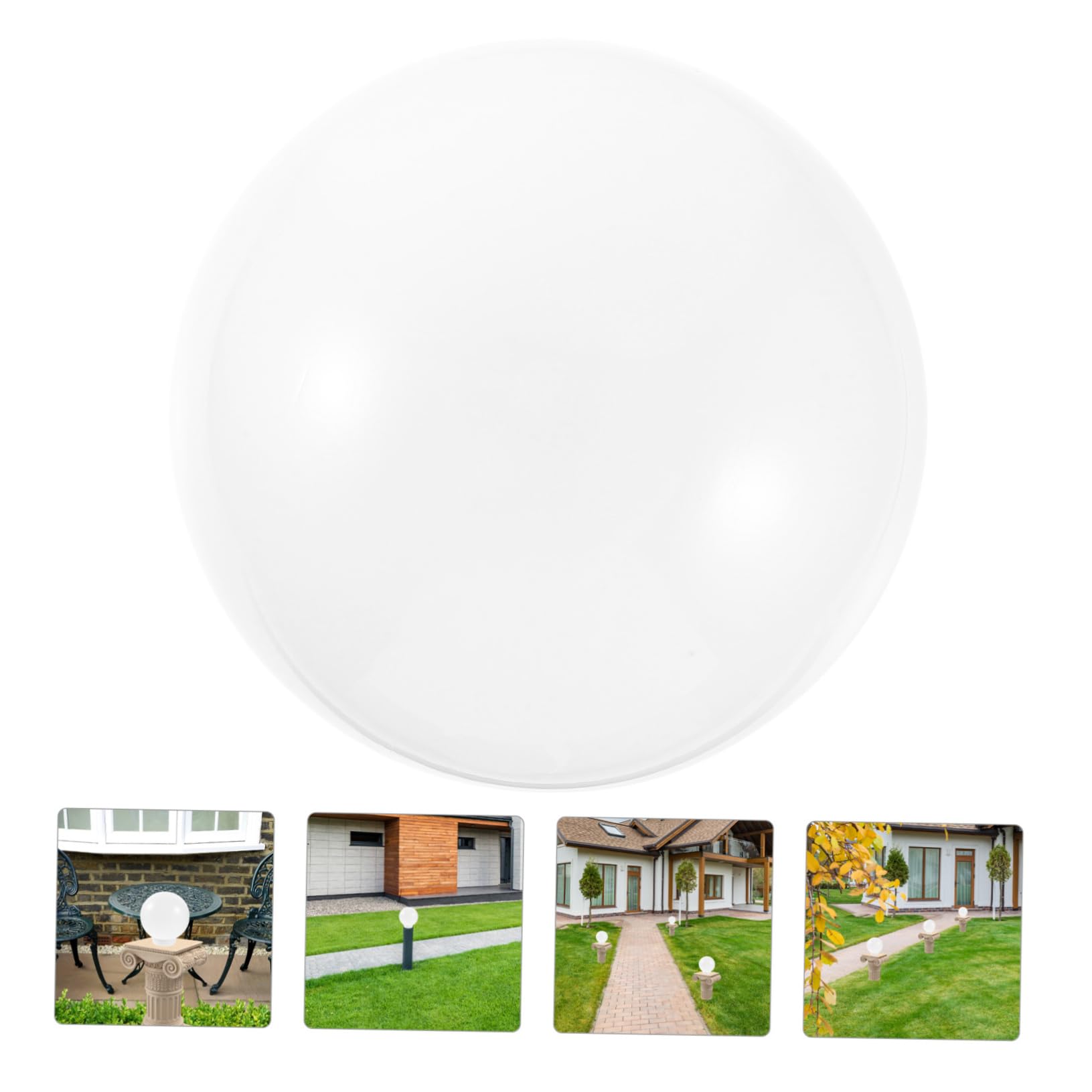 Abat-jour Boule Acrylique Pour éclairage Extérieur - Diamètre Ouverture 6,8 Cm - Blanc - Remplacement De Globe Décoratif Résistant Aux Intempéries - 5