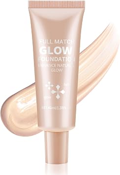 Boobeen Liquid Foundation Makeup, Waterproof Dewy Foundation With Slight Shimmer, Illuminator Highlighter, Luminous Silk Foundation To Enhance Skin Natural Glow