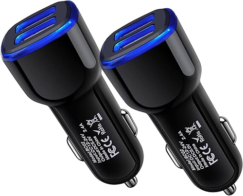 Miniatura 1 de Cargador de coche para teléfono Android de 12 voltios, enchufe adaptador de automóvil, cargador USB dual de 2.4 A para Samsung Galaxy A53 A13 A03S