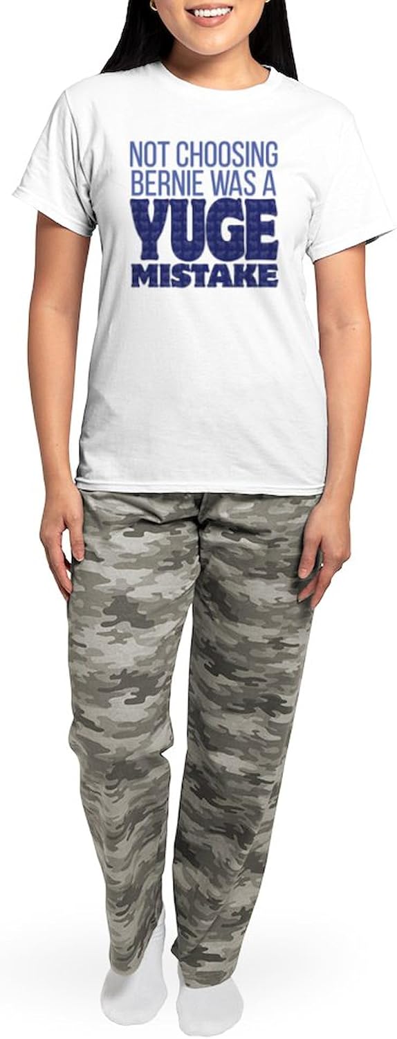 CafePress No Bernie Yuge Mistake Women's Light Pajamas Women's Novelty Cotton Pajama Set, Comfortable PJ Sleepwear