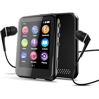 64GB MP3 Player with Bluetooth 5.3, QNGEE 2.4 Inch Full Touch Screen Music MP3 for Kids, FM Radio, Voice Recording, Hi-Fi Sou