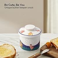 Vista 2 de Toptier Mantequilla para encimera con línea de agua, mantequilla untable bajo demanda, mantequilla de cerámica para dejar en la encimera, plato