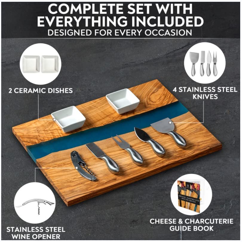 Tabla para Queso y Charcutería de Madera de Olivo Italiana miniatura 3