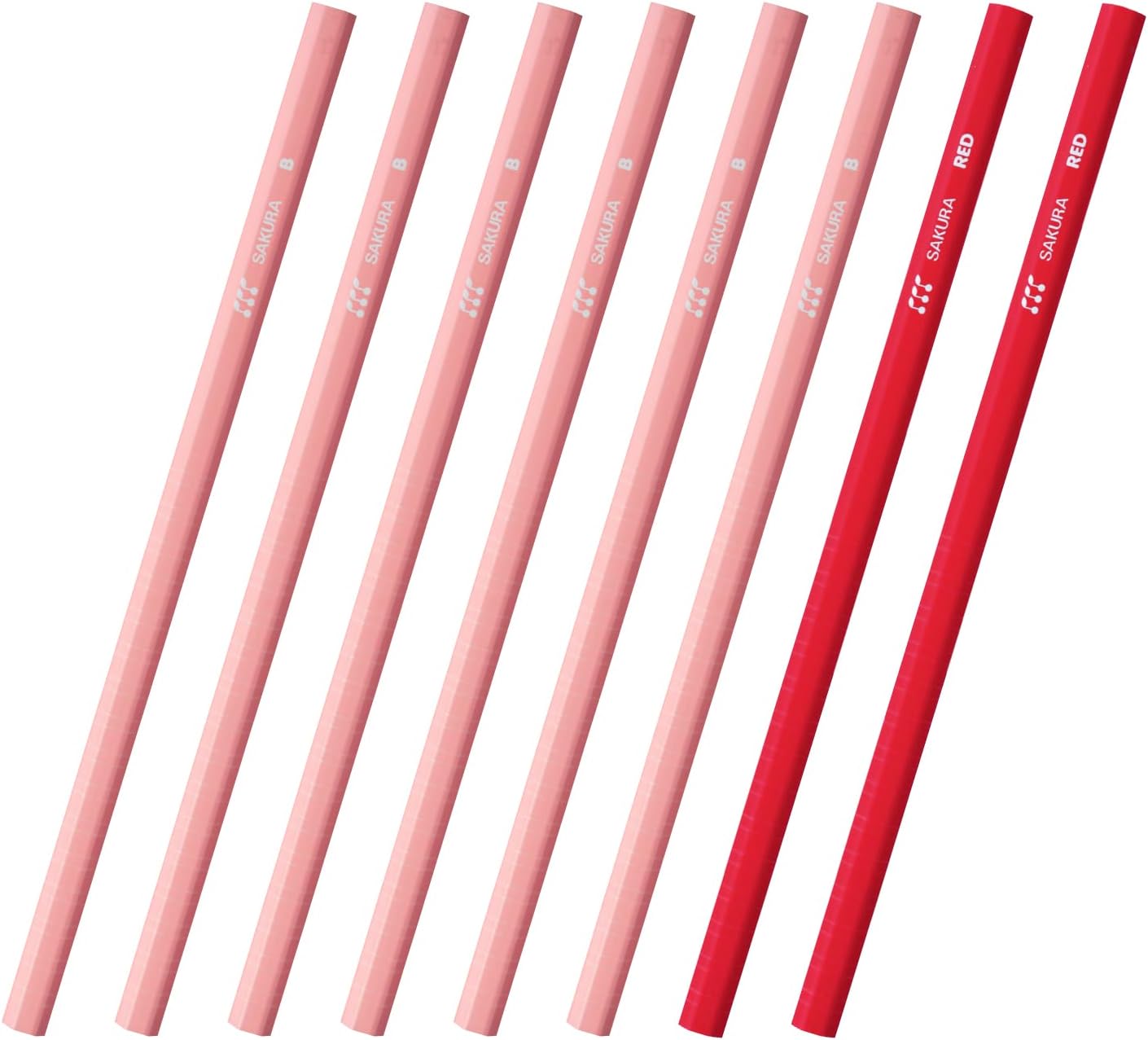 Sakura Craypas G6 Empitsu B Akakata Pencil #20 Kakikata Pencil B Pink + Red Pencil
