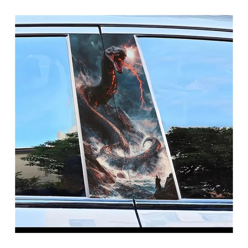 Bertdcx One Color 2 Car Center Pillar Stickers Giant Snake B-Pillar Scratch Protection Sticker Auto Parts