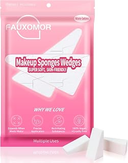 Fauxomor 108 Pcs Mini Makeup Sponges Wedges for Face Foundation, Latex-Free Triangle Cosmetic Sponges Wedges for All Skin Types, Beauty Blender for Flawless Application and Blending