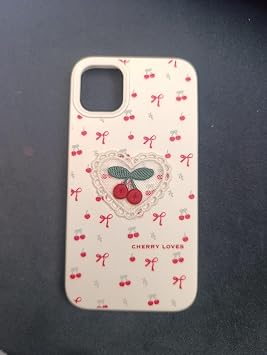 Cherry Loves Nakışlı Kawaii Kiraz Desenli Telefon Kılıfı – iPhone ile Uyumlu, Darbe Emici, Şık ve Dokulu Arka Kapak (kiraz, iphone 11)