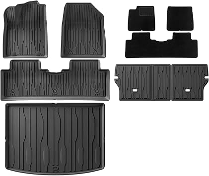 Compatible for BYD Yuan Pro/Atto2/Yuan Up 2025 2024 TPE Floor Mats and Cargo Liner,Foot Pad Seat Back Protector9PCS Full Set