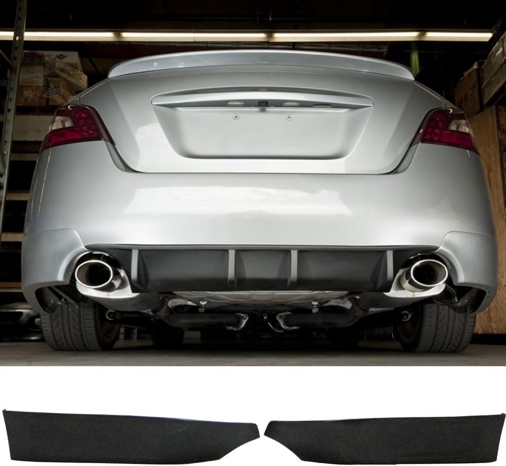 Bumper Splitter Compatible With 2009-2015 Nissan Maxima, ST Style Rear Bumper Lip Aprons 2 Piece by IKON MOTORSPORTS, 2010 2011 2012 2013