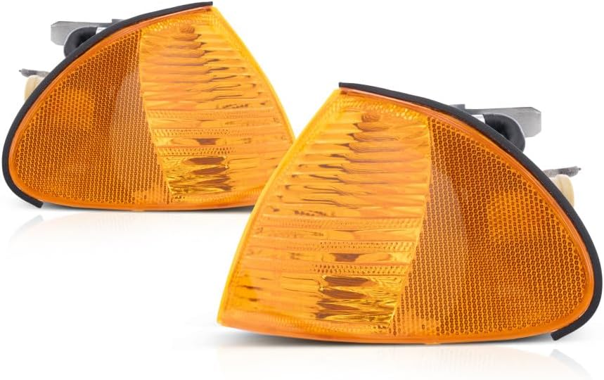 For 1999 2000 BMW 323i Pair Park/Signal Lights Driver and Passenger Side park/signal/marker combo; Sedan/4dr wagon; E46; w/amber lens BM2520104 BM2521104
