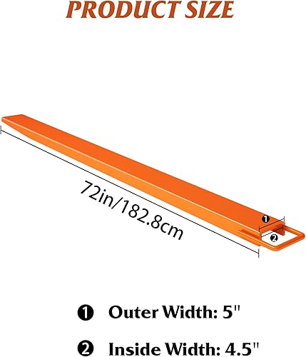 Vista 10 de GARVEE Extensiones de horquilla de 84 pulgadas de largo y 4.5 pulgadas de ancho para carretillas elevadoras, accesorio de acero resistente, 1 par