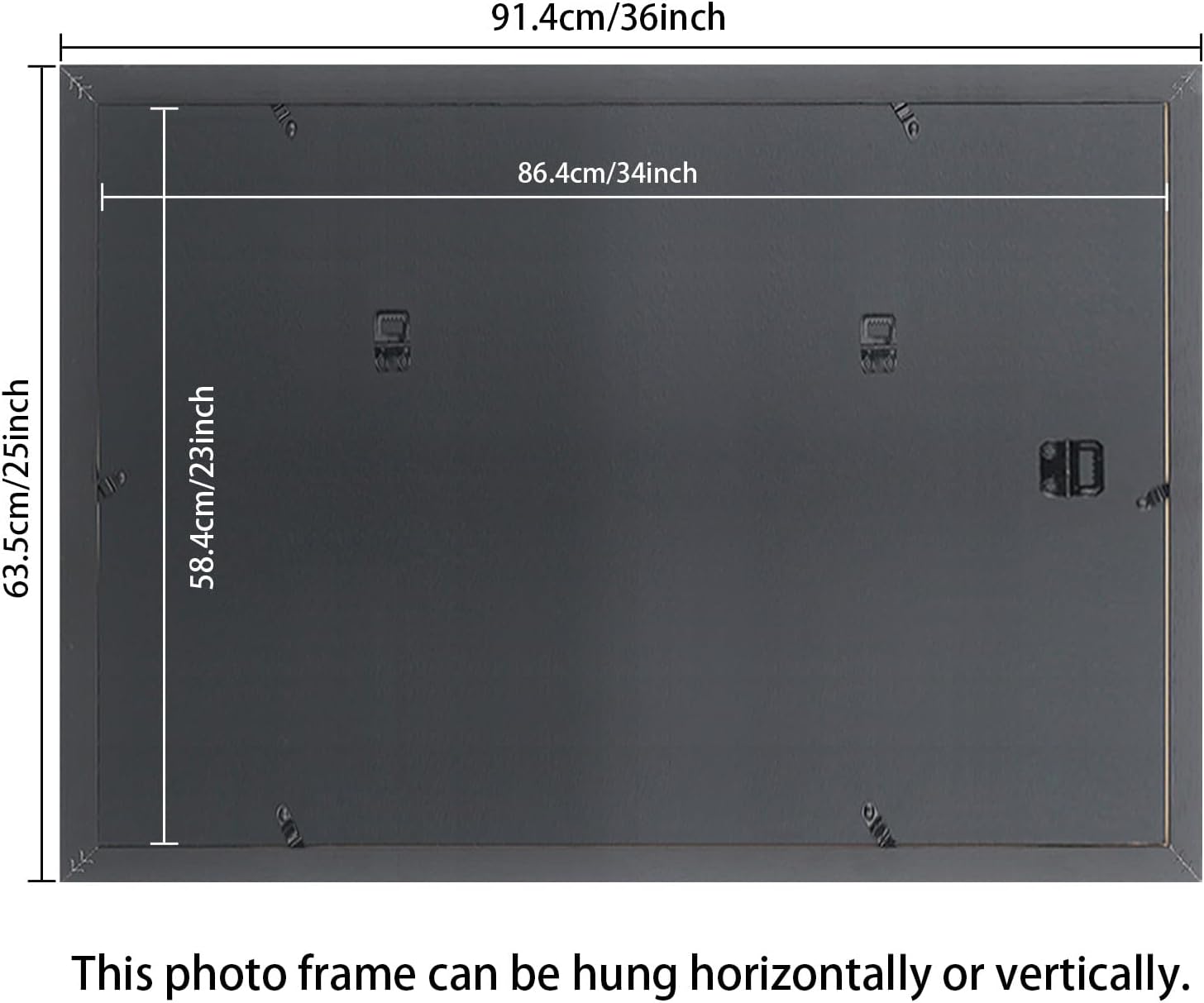 23x34 inch Picture Frame Solid Wood Black,Suitable for Panoramic Photo Frame, Posters,Painting,Group Photo,Puzzle (A23B2334)