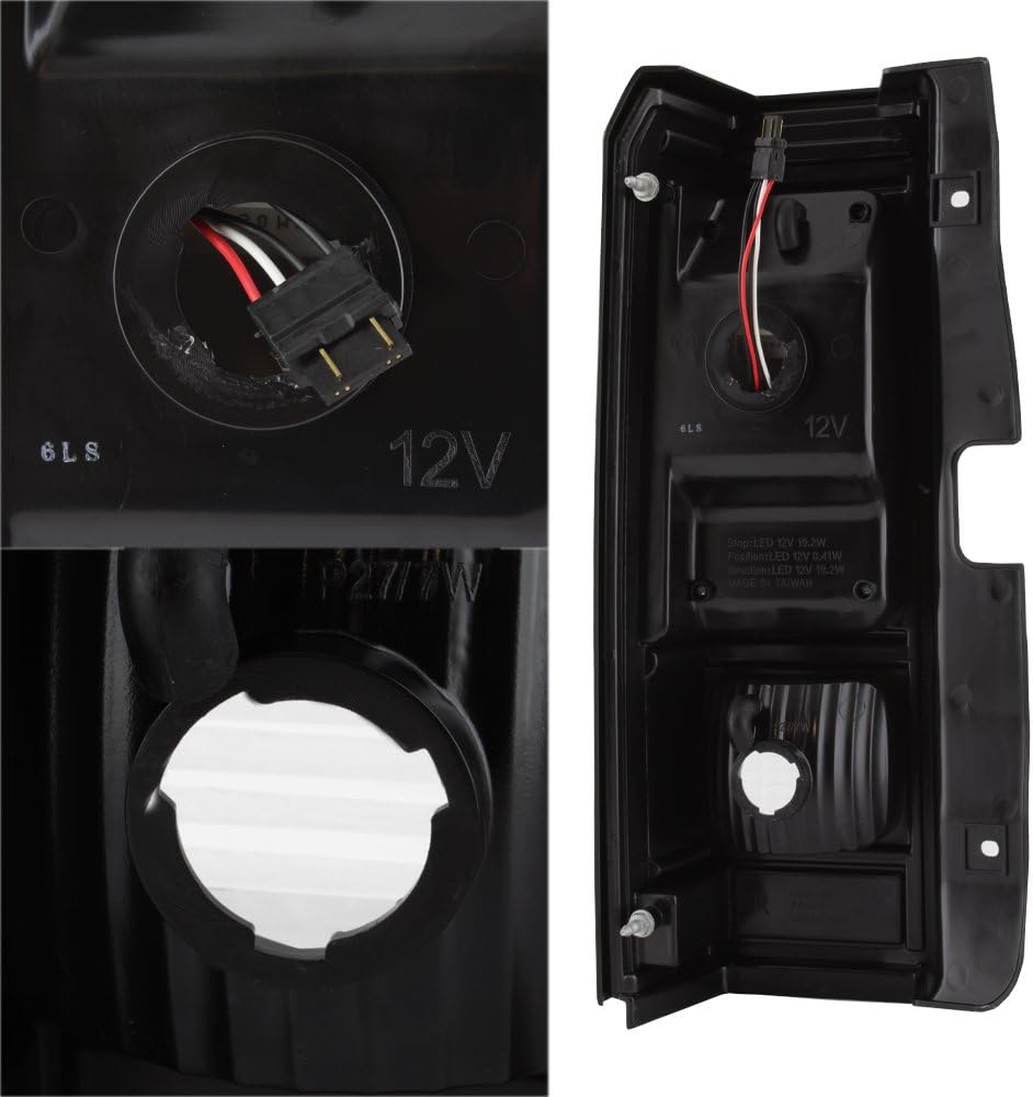 AKKON - For 2006-2010 Hummer H3 SUV Black Bezel Full LED Tail Brake Light Lamps Assembly Pair LH+RH
