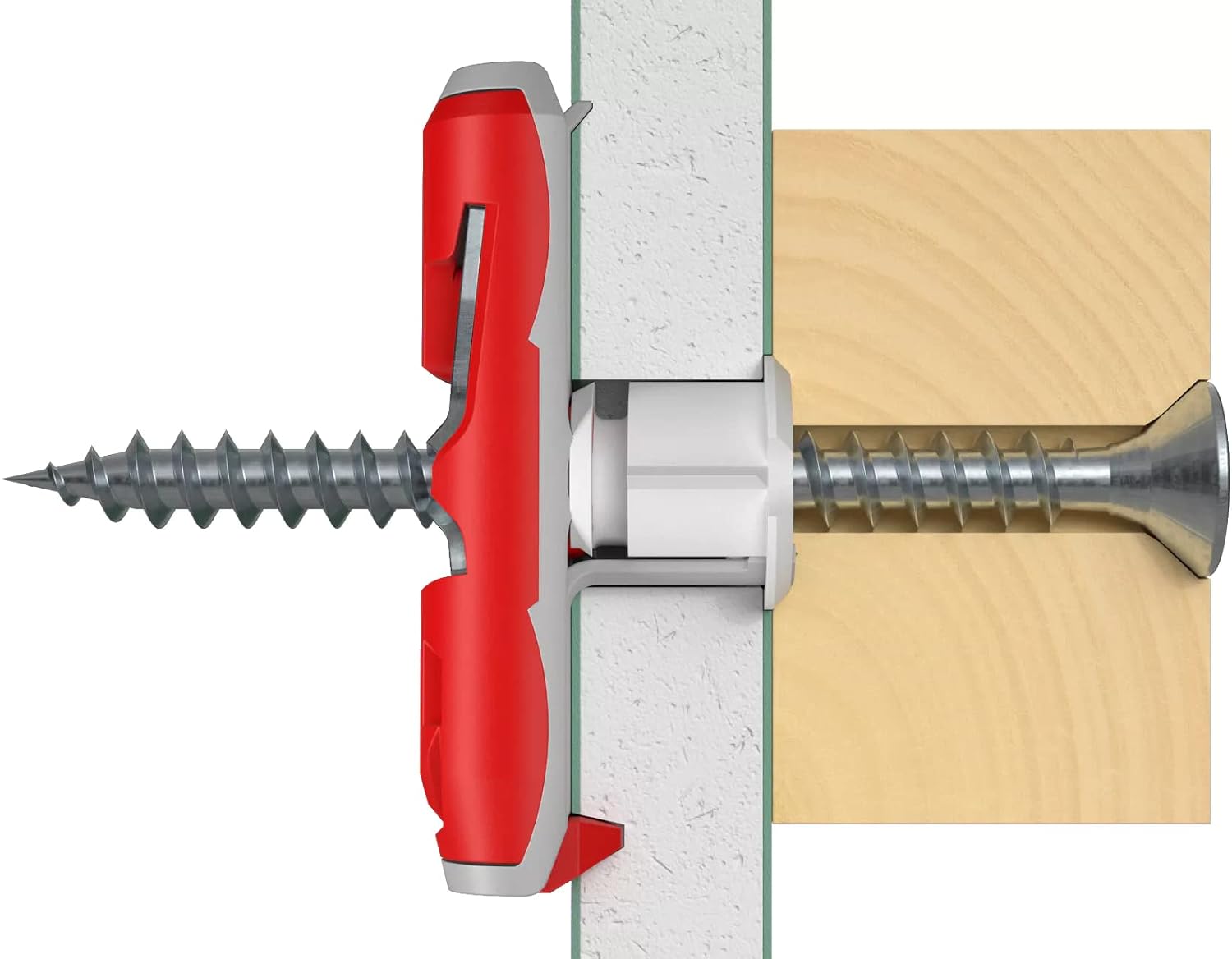 Fischer 540178 Dowel Duotec with Countersunk Screw, Grey/Red, Set of 25 Pieces