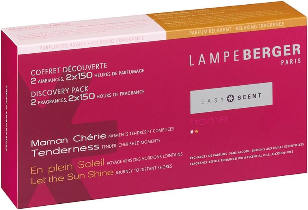 Easy Scent by Lampe Berger Home Recharge Tenderness and Let The Sunshine Aromatherapy Candle, Dual Pack